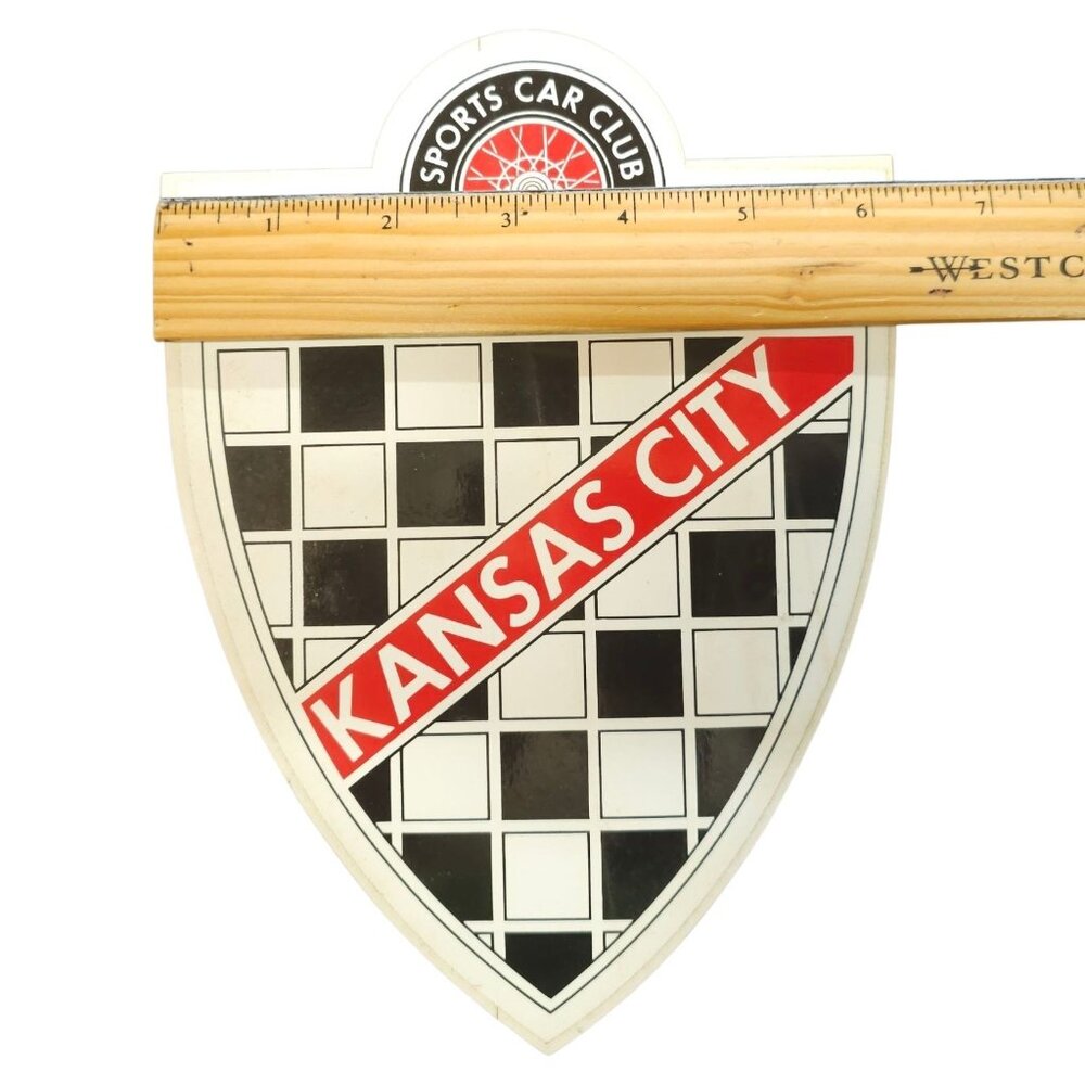 Kansas City Sports Car Club Of America Sticker 8.5" x 6" Shield Vintage 90s NOS - Picture 4 of 4
